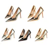 Plus Größe 34-43 Frauen 10,5 cm High Heels Geburtstags kleid Gold Silber Pumps Dame klassische glänzende Leder Heels sexy Serpentin Schuhe