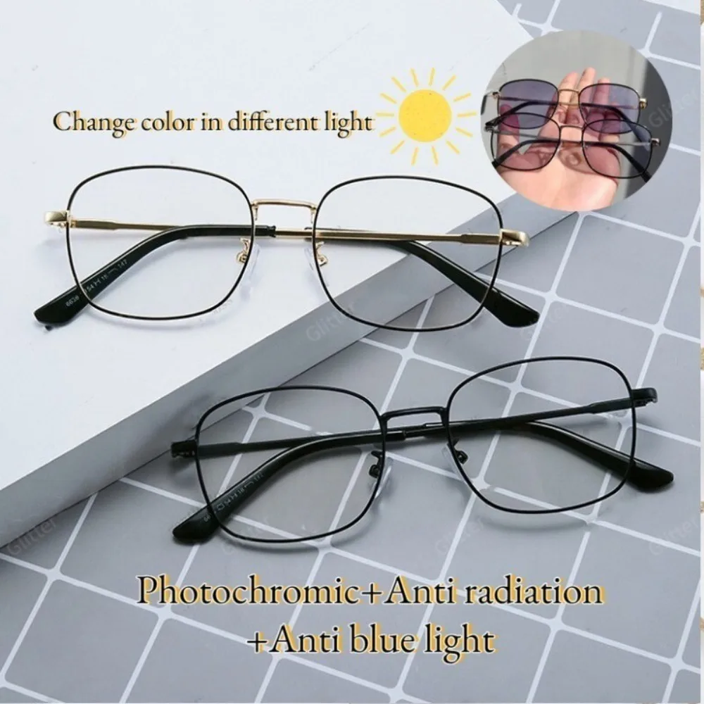 2PCS Multifunktionale 2 in 1 Photochrome Gläser für Frauen Anti Blau Licht Anti Strahlung PC Rahmen Brillen Unisex Gläser Image