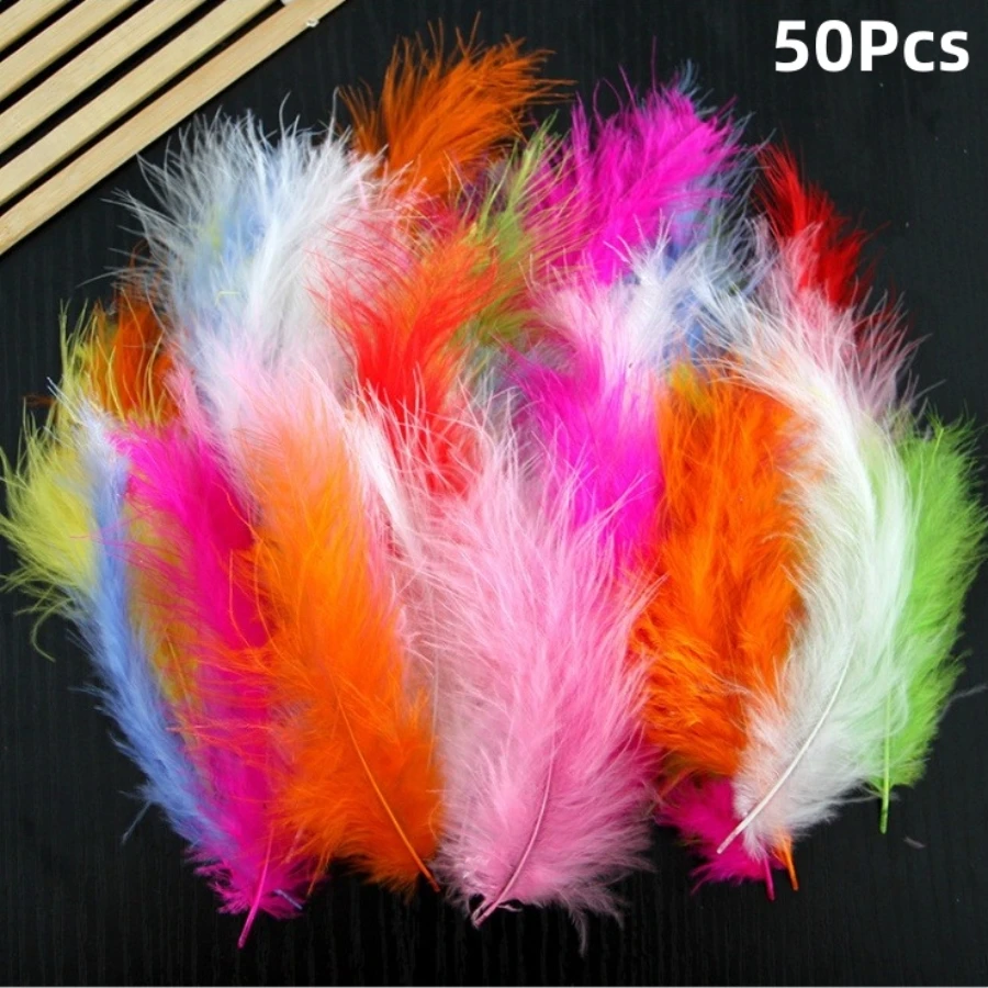 50 Stück 10–15 cm Marabou-Federn für Kunsthandwerk, Hochzeit, Party, Modevakerei, Kostümdekoration Image