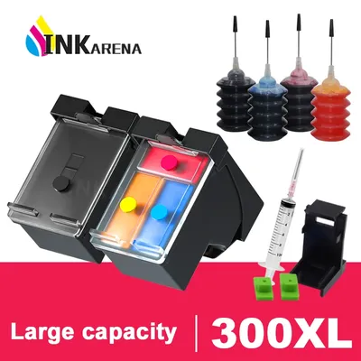 300XL Refillable Ink Kit Replacement for HP 300 For HP300 Ink Cartridge for Deskjet F2492 F4272 F4580 F4210 C4680 Envy 100 110