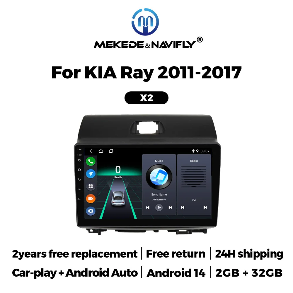 MEKEDE IPS Bildschirm Auto Radio Drahtlose Carplay Android Auto Alle In Einem Für KIA Ray 2011-2017 Multimedia Video Player GPS Autoradio Image