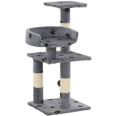 Vidaxl - Katzen-Kratzbaum mit Sisal-Säulen 65 cm Pfoten-Aufdruck Grau Image