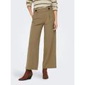 Jerseyhose JDY "JDYGEGGO NEW LONG PANT JRS NOOS", Damen, Gr. XL (42), Länge 30, braun (sepia tint detail:schwarz buttons), Jersey, Obermaterial: 95% Polyester, 5% Elasthan, unifarben, modisch, relaxed fit knöchellang, Hosen, mit dekorativem Riegel...