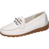 Mokassin WALDLÄUFER "H-LUCY", Damen, Gr. 7,5 (41), weiß, Glattleder, sportlich, Schuhe, Slipper, Komfortschuh, Freizeitschuh in Komfortweite H = sehr weit