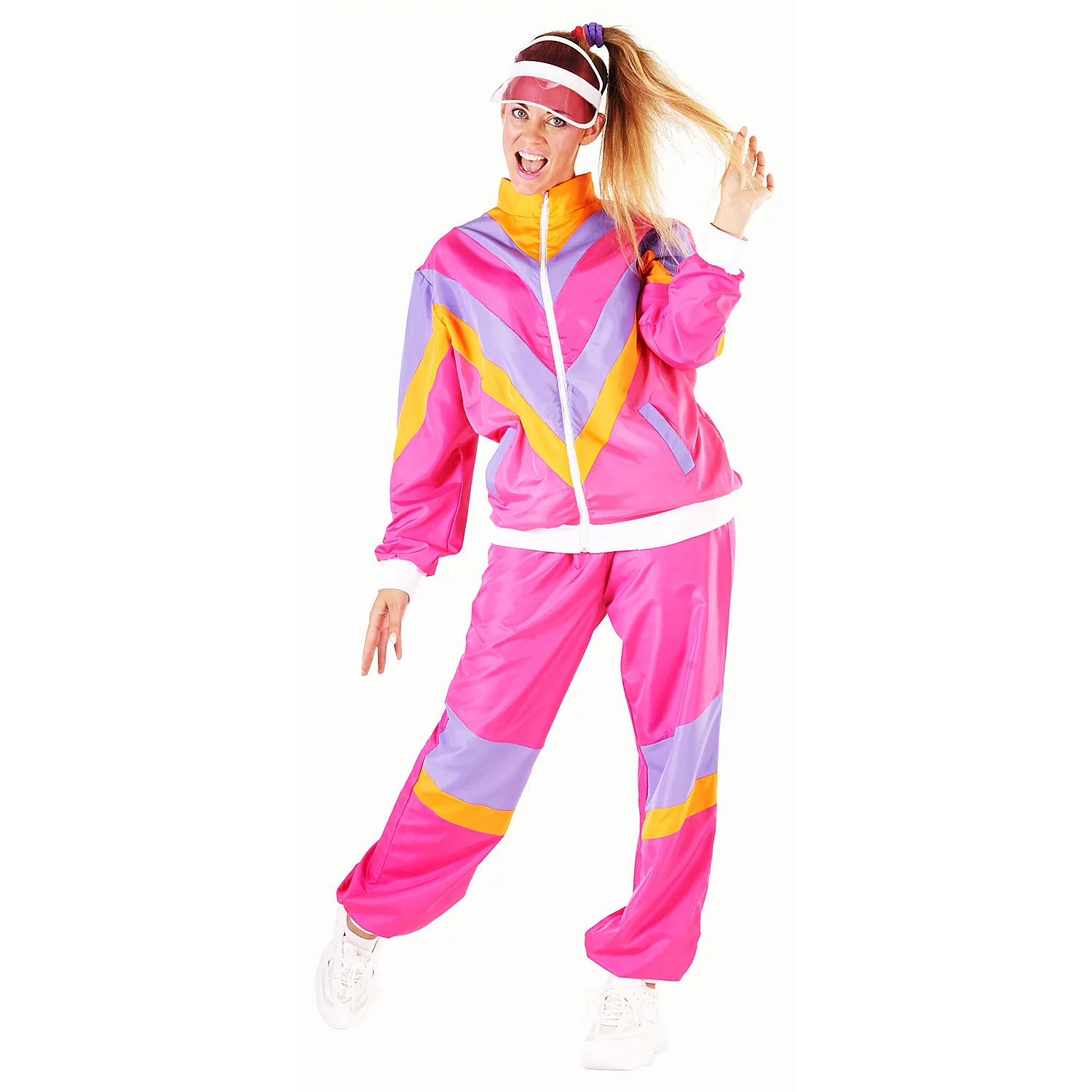 buttinette Trainingsanzug 80er Jahre unisex, pink/orange/lila Image