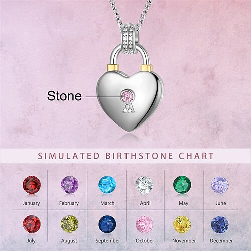 Personalisierte Herz-Foto-Locket-Halskette Individuelles bestes Geschenk für Mama – Individuelles Hochzeitsgeschenk mit Foto im Inneren Einstellbare Geburtssteinfarbe Ideal für besondere Anlässe Image