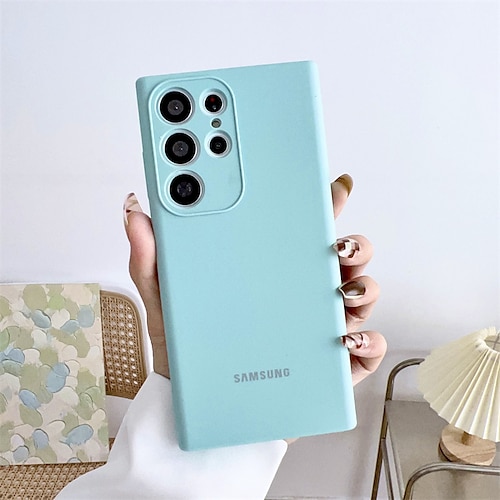Handy Hülle Handyhüllen Für Samsung Galaxy S25 S23 Ultra Plus Silikonhülle Stoßrahmen Vollschutz Staubdicht Einfarbig TPU Image