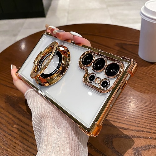 Handy Hülle Handyhüllen Für S26 Ultra Plus S25 S24 S23 S22 Plus Ultra S23 FE Rückseite Mit Ständer Magnetisch Unterstützt kabelloses Laden Retro TPU PC Image