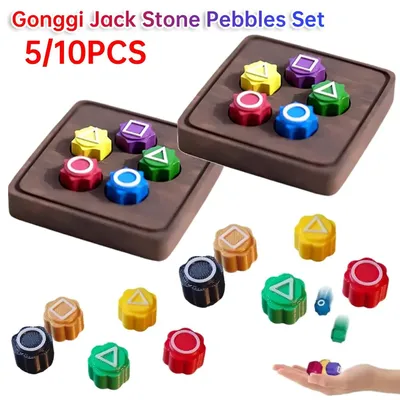 Traditional Play Game Fun Gonggi Jack Stone Pebbles Set Hand Eye Coordination Training Toy Gonggi