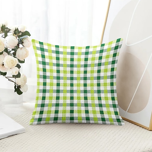 Dekorativer Kissenbezug zum St. Patrick's Day, 1 Stück, grün, irischer weicher quadratischer Sofakissenbezug für Schlafzimmer, Wohnzimmer, Sofa, Stuhl Image