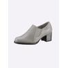 Hochfrontpumps HEINE, Damen, Gr. 42, grau, Leder, Rindsleder, Veloursleder, modisch, Schuhe