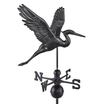 Modern Farmhouse-Inspired Graceful Heron Standard / Full Size Weathervane - Black Finish by Good Directions