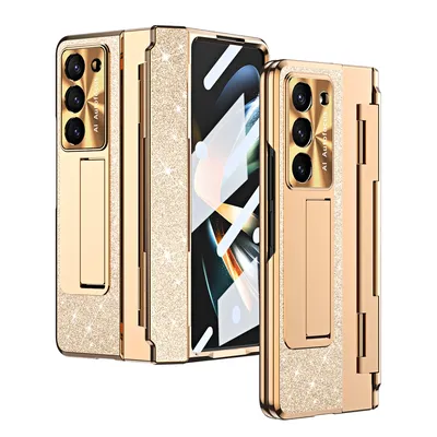 Luxury Leather Case for Samsung Galaxy Z Fold 7 6 5 4 3 5G Case Ultra-Thin Plating Hinge Protection Case For Samsung Z Fold5 4 3