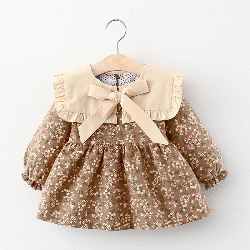 Kinder Frühling und Herbst Kleidung Mädchen lang ärmelig bedrucktes Kleid Kinder Prinzessin Kleid Baby kleid Image