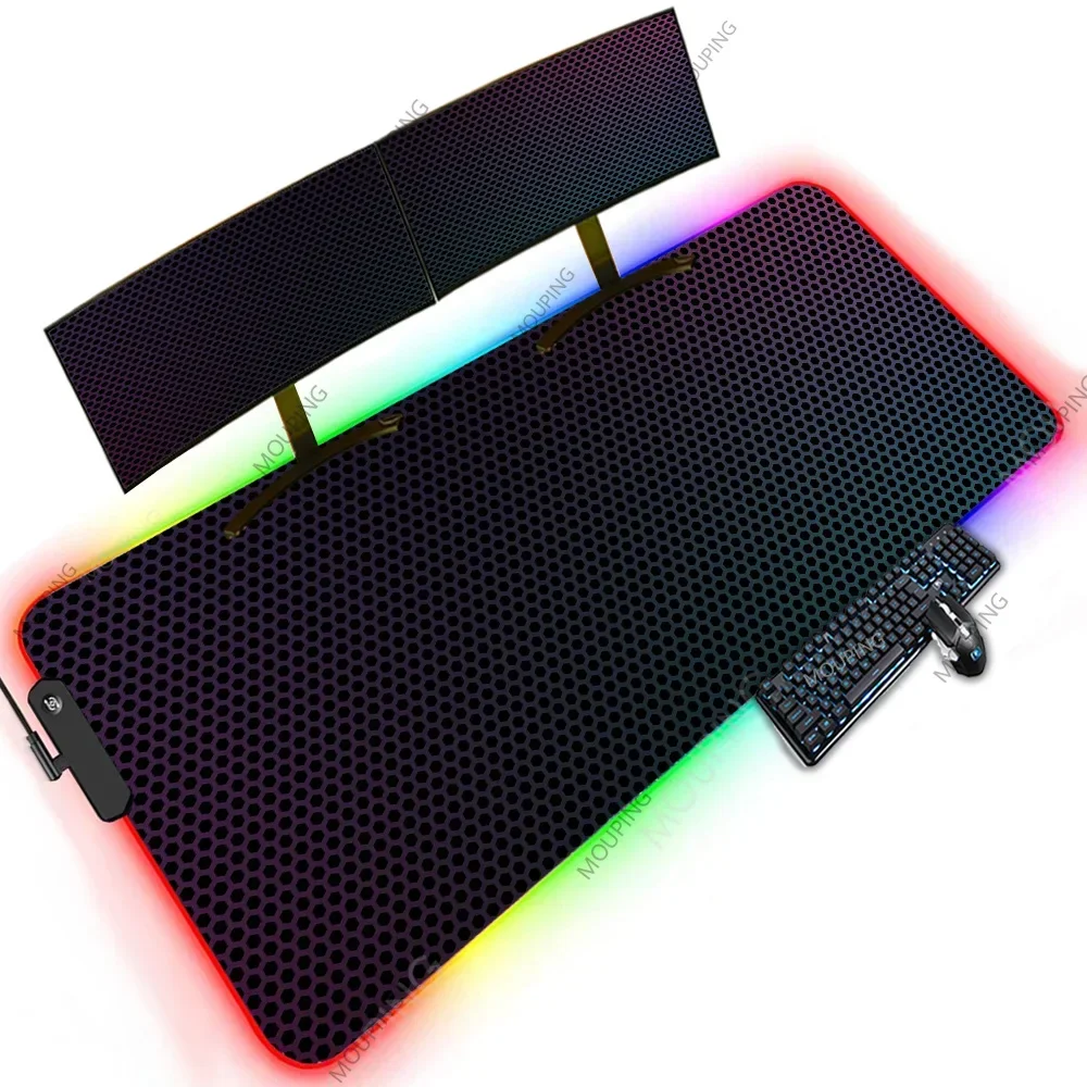 Schwarzes Mauspad, 1200 x 600, Xxxl, Gaming-Zubehör, RGB-Matten mit Hintergrundbeleuchtung, extra große Schreibtischunterlage, 100 x 50 Mousepad Company Gamer Art Image