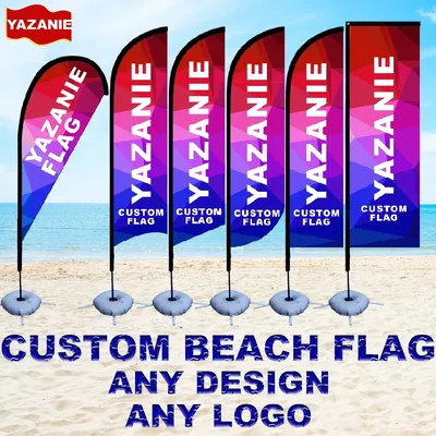 Single or Double Sided Custom Beach Feather Flag Advertising Swooper Teardrop Flag for Outdoor