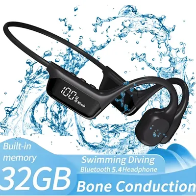 Bluetooth 5.4 Bass Knochenleitungskopfhörer IPX8 Wasserdichtes Headset zum Schwimmen Drahtlose Image