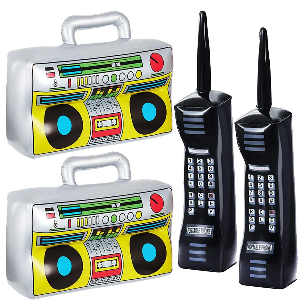 Aufblasbare Radio Boombox Aufblasbare Handy-Requisiten für 80er 90er Jahre Partydekorationen Hip Hop Thema Geburtstage Partyzubehör Image