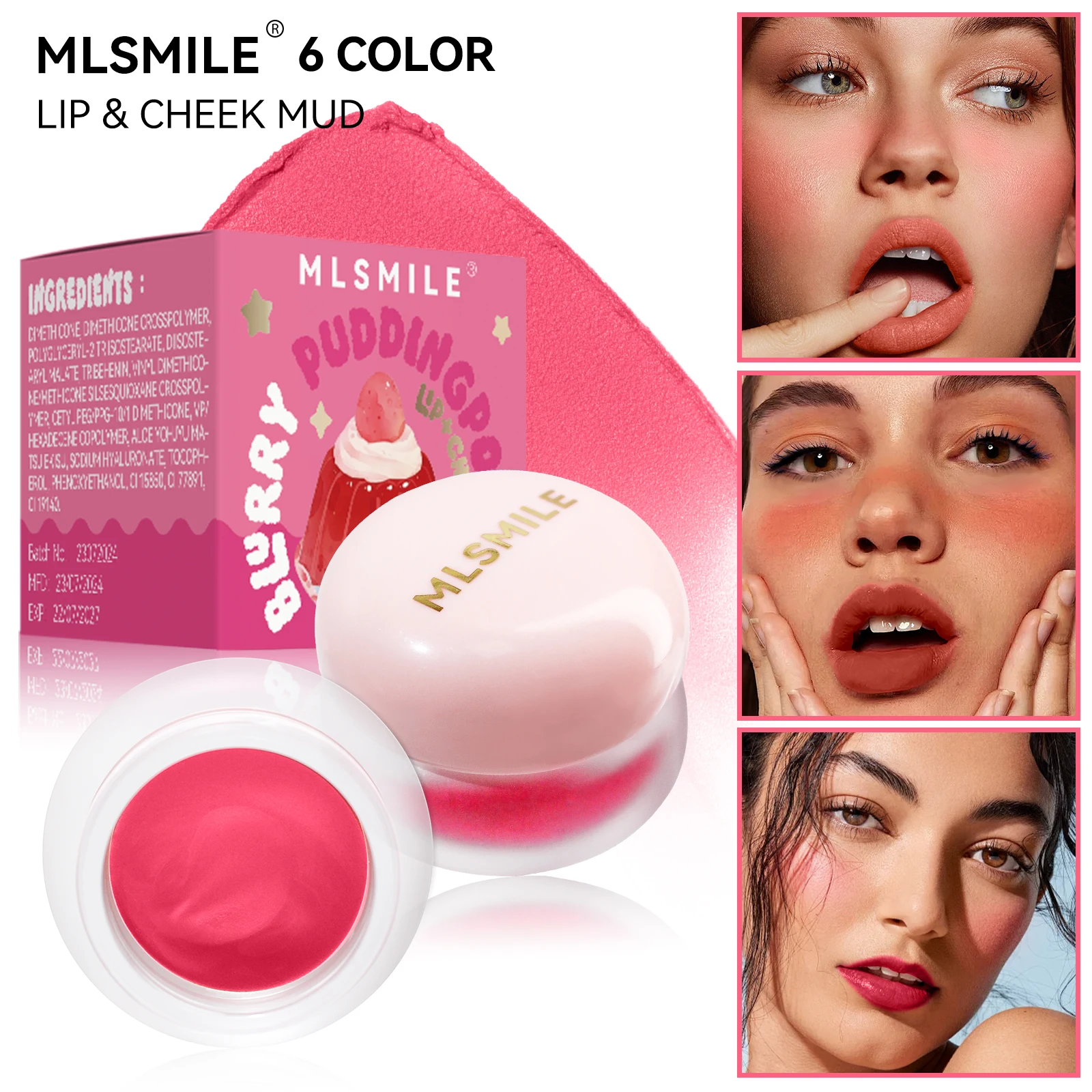 Matte Lippen Schlamm erröten Mehrzweck Make-up wasserdichten Ton Lippenstift langlebige Antihaft-Tasse rote Lippen tönung Pigment Mousse Kosmetik