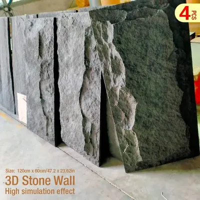4 Stück 120 x 60 cm Home Decor 3D PVC Holzmaserung Wandpapier Ziegel Stein Tapete 3D Wandpaneel Image