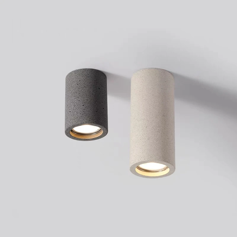 Minimalistisches Zement-Downlight, oberflächenmontierte LED-GU10-Lampenfassung, Wohnzimmer, Flur, Kaffee-Dekor, Deckenstrahler, 110/220 V