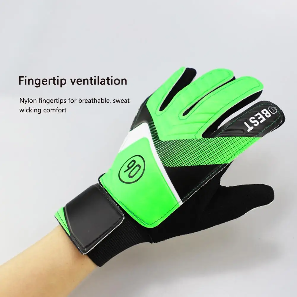 Torwart handschuhe Latex unterstützung Fußball Torwart handschuhe voller Fingers chutz rutsch fest wasserdicht atmungsaktiv für Kinder Erwachsene Image