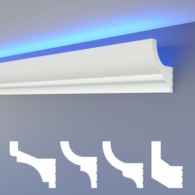 Led Stuckleisten klassisch, indirekte Beleuchtung Deckenleisten xps Styropor:HLED-10 - 65x75 mm, Image