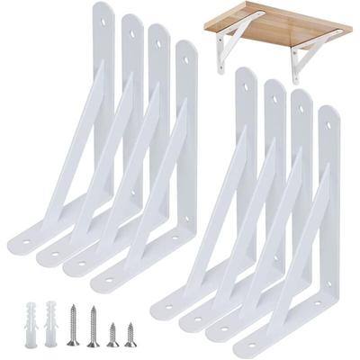 8 Stück Regalhalterungen Schwerlast-Träger 90 Grad Wand-Winkel Regalhalterung Metall Regalträger Image