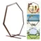 Wedding Arch 7.2ft Heptagonal Wood Arbor Backdrop Stand for Garden Party Rustic Farmhouse Theme