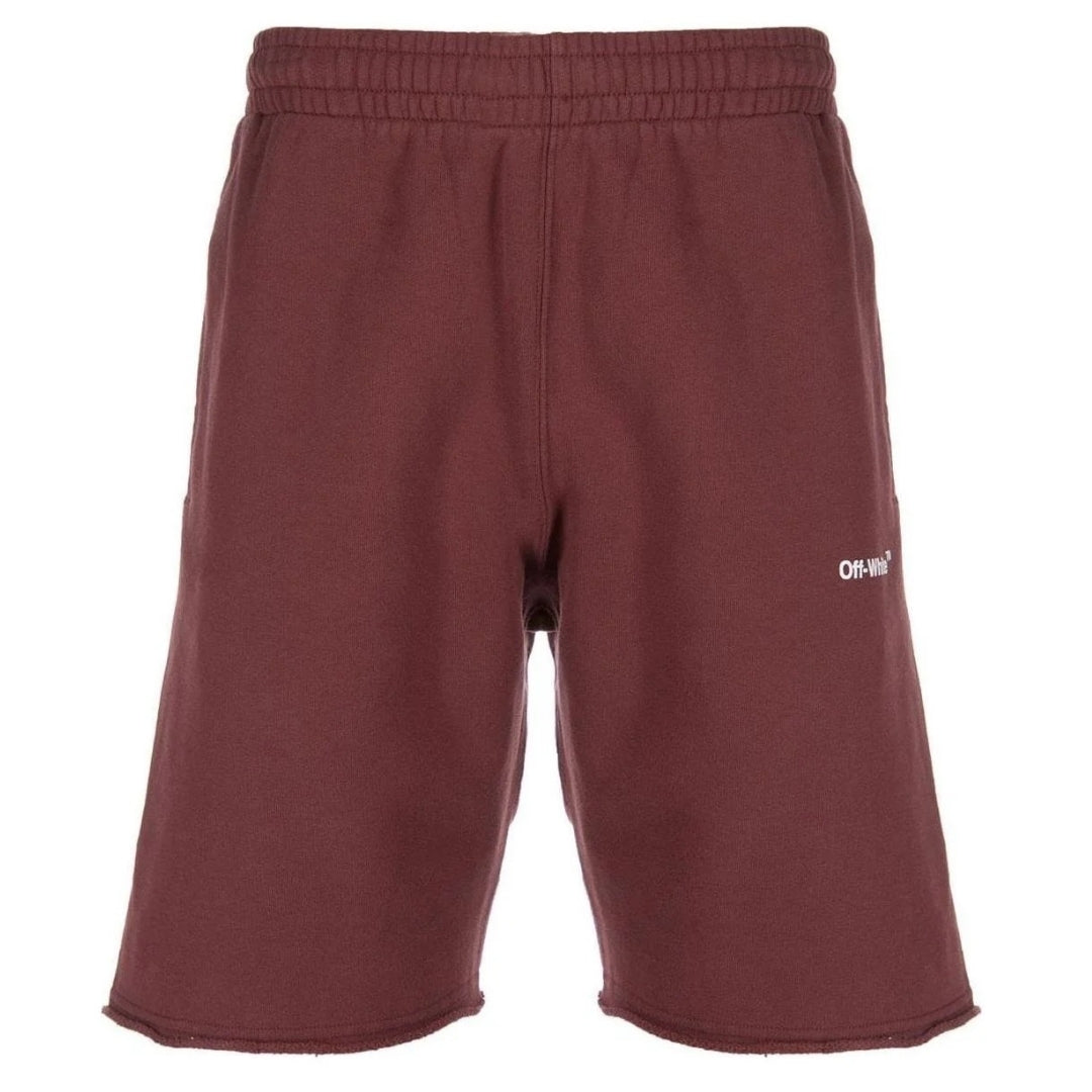 Off-White Diag Helvetica Burgunderrote Sweatshorts Image