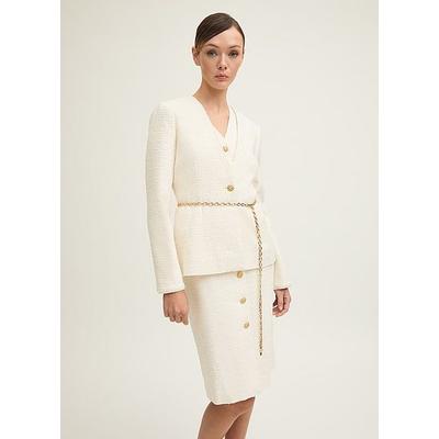 Chloe Ivory Tweed Single Breasted Jacket, Ivory