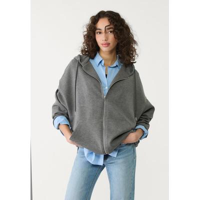 Stradivarius Soft-touch oversize hoodie with zip Dark grey XS