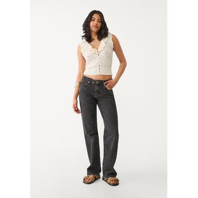 Stradivarius D03 Straight-leg low-rise jeans Washed black 12