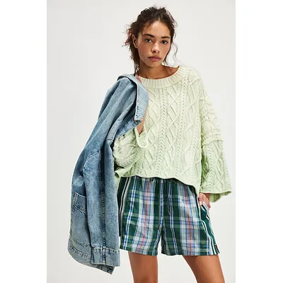 Washed Ashore Jumper at Free People in Candy Mint Combo, Size: Large