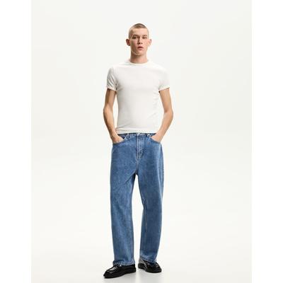 Bershka Loose-Fit Baggy Jeans Men 30 Light Blue