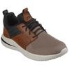 Slip-On Sneaker SKECHERS "DELSON 3.0-CICADA", Herren, Gr. 47,5, braun (braun, taupe), Lederimitat, Mesh, sportlich, Schuhe, Slipper, Freizeitschuh mit Gummizug zum Schlupfen, Topseller