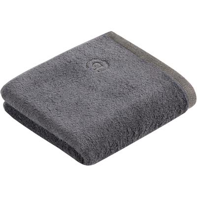 Handtuch BUGATTI "Prato", grau (flanell), B:50cm L:100cm, Walkfrottee, Obermaterial: 100% Baumwolle, Handtücher (Packung), Uni Farben, mit melierter Optik im Saum Image