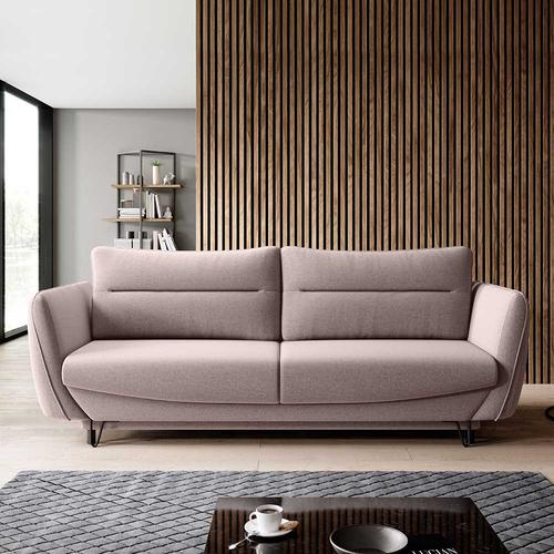 Schlafsofa Dreisitzer Sofa in Hellrosa 236 cm breit