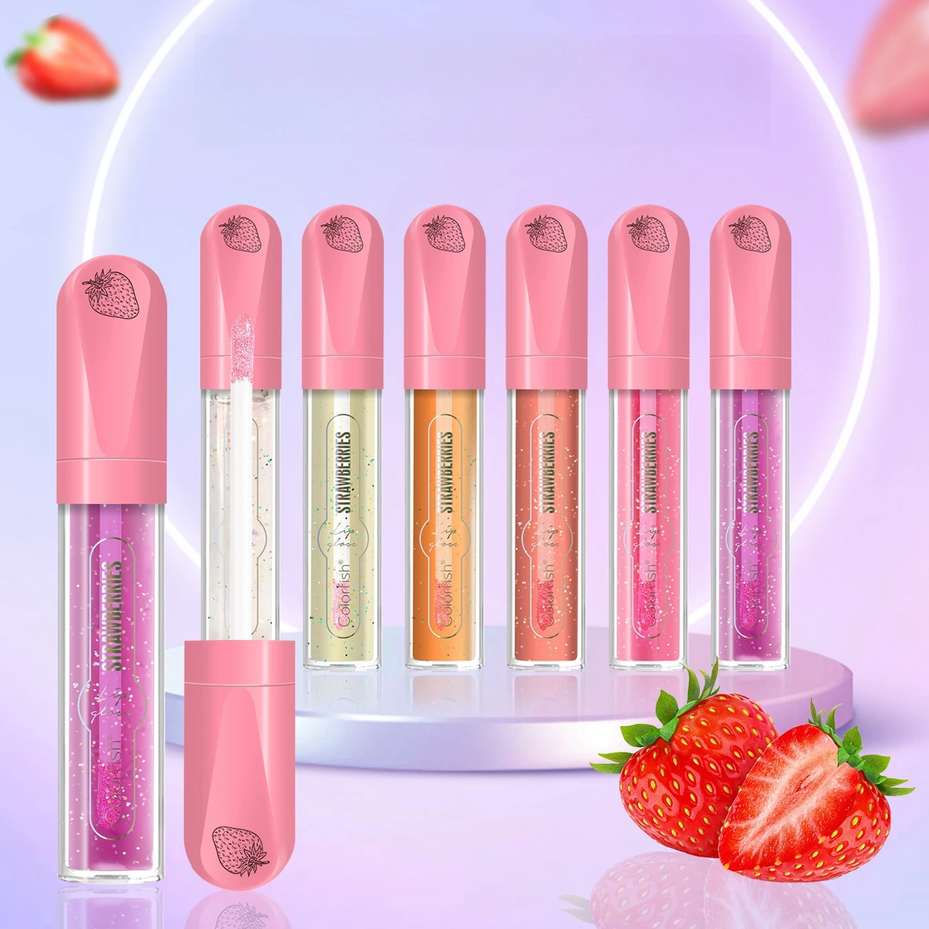 6 Teile/satz Schimmerndes, farbwechselndes Lipgloss-Set, langanhaltende Feuchtigkeit und Glanz, lichtecht, nicht transferend, für Damen Image