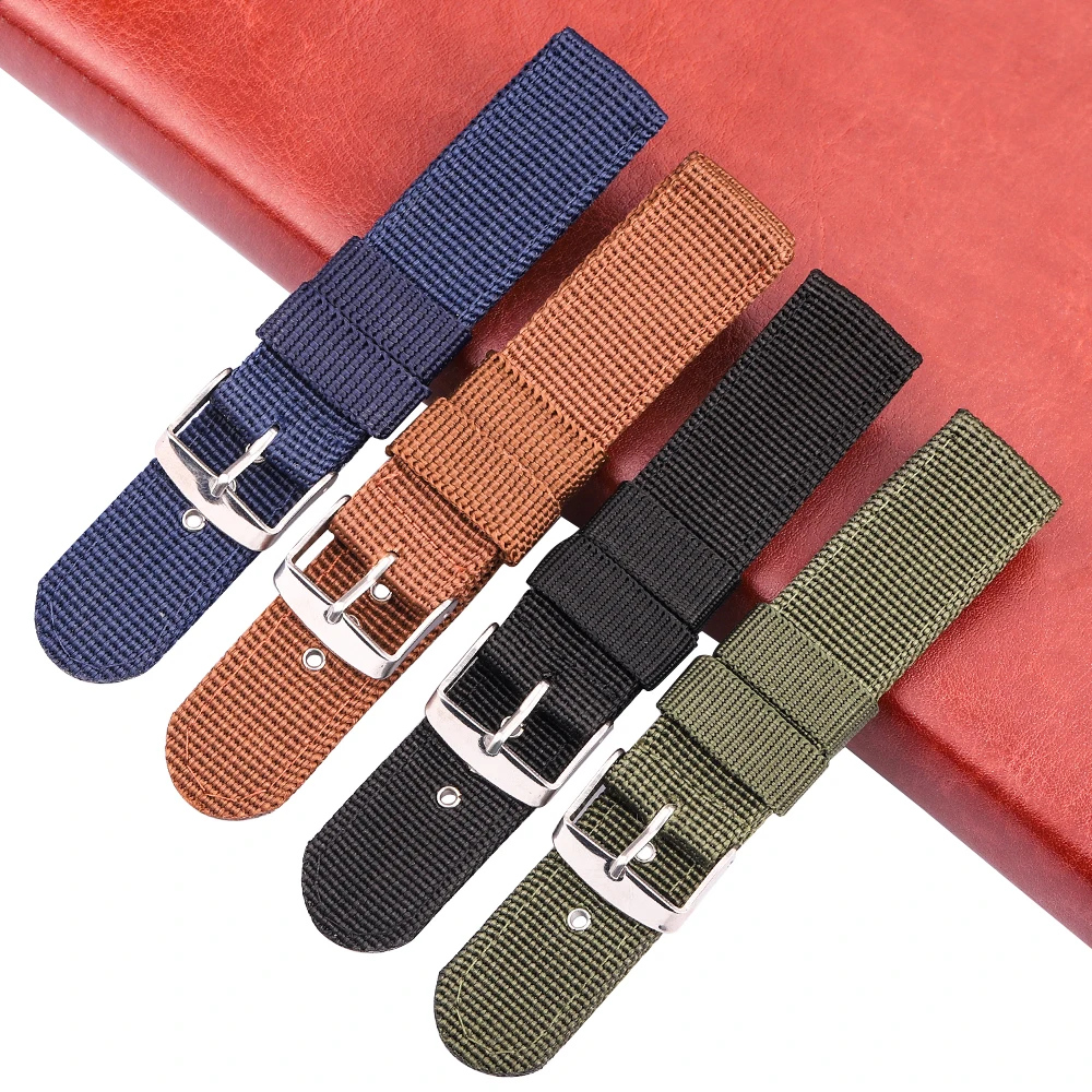 Weiche, atmungsaktive Uhrenarmbänder, 18 mm, 20 mm, 22 mm, 24 mm, Nylon-Canvas-Uhrenarmband, gewebtes Armband, Universal-Armband für Herren und Damen, Sportarmband Image