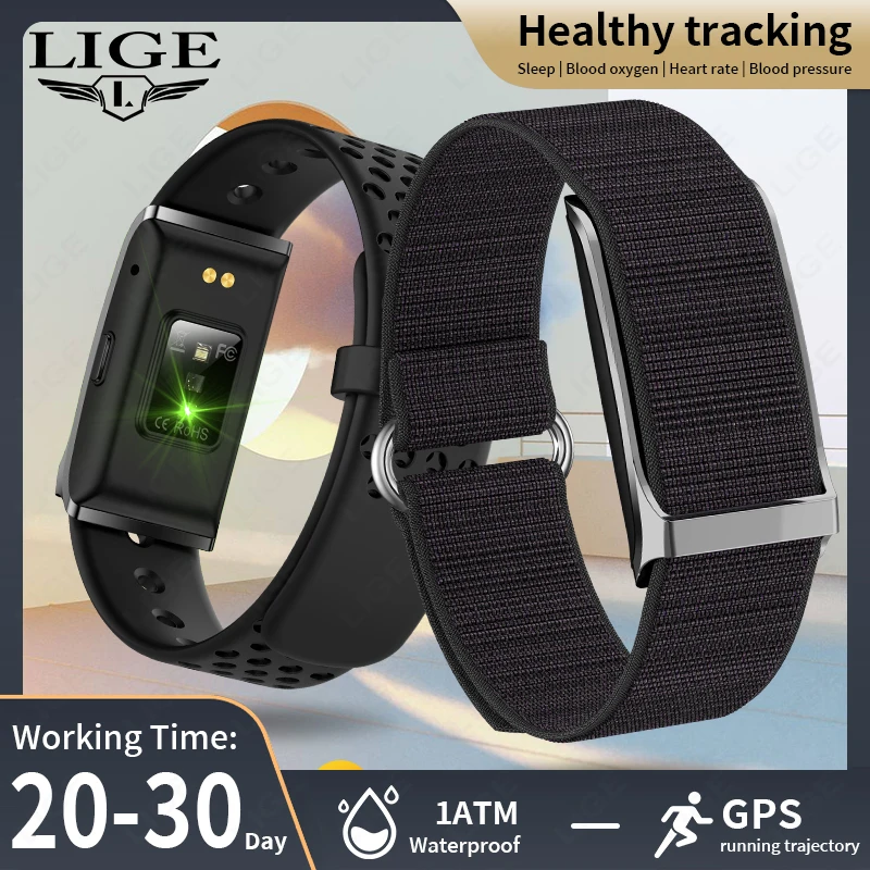 LIGE Health Smart Armband für Paare, Herzfrequenzmesser, Aktivität, Fitness-Tracker, Männer und Frauen, Band, Sport, wasserdichte Smartwatch Image