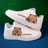Kawaii Capybara Skate-Schuhe, Cartoon-Anime, leicht, lässig, modisch, Low-Top-Brettschuhe für atmungsaktive weiße Schuhe