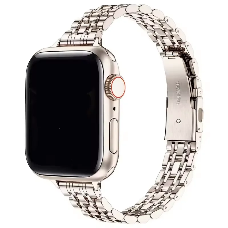 Edelstahlarmband für Apple Watch Armband 49 mm 46 mm 44 mm Metallarmband IWatch Ultra Serie 10 9 8 7 6 SE für Damen 45 42 41 mm Image