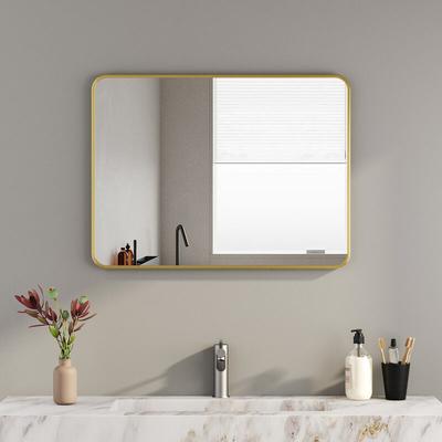 Badspiegel 50x70cm Wandspiegel Gold Metall Badezimmerspiegel Badzimmer Spiegel Image