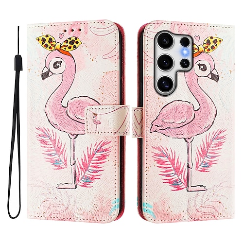 Handy Hülle Handyhüllen Für Samsung Galaxy S25 S24 S24 FE S23 S22 S21 Ultra Plus A55 5G A35 5G A25 A15 Brieftaschenhülle Mit Ständer Magnetisch Vollschutz Retro TPU PU-Leder Image