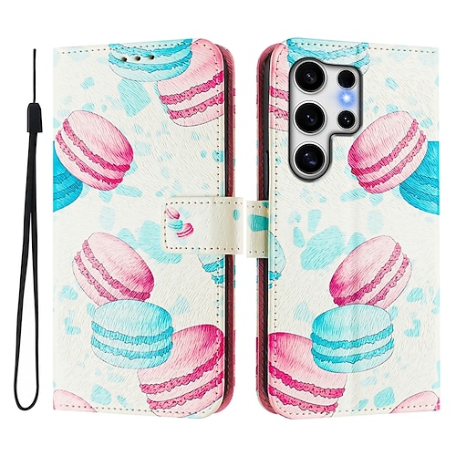Handy Hülle Handyhüllen Für Samsung Galaxy S25 S24 S24 FE S23 S22 S21 Ultra Plus A55 5G A35 5G A25 A15 Brieftaschenhülle Mit Ständer Magnetisch Vollschutz Retro TPU PU-Leder Image