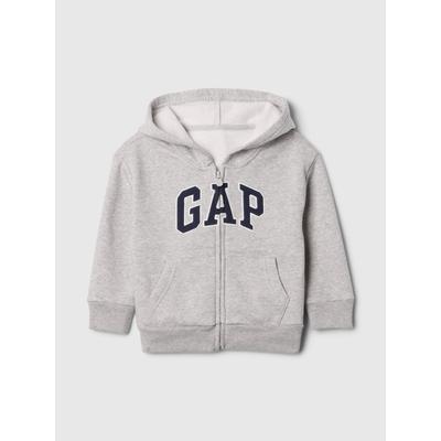 Gap Grey Zip Up Logo Fleece-Lined Hoodie (6mths-5yrs)