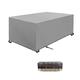 Garden Furniture Covers 300x160x85cm Silver gray 420D Heavy Duty Oxford Windproof,Snow-proof,Anti-UV Upgraded Tear-Resistant with 4 Windproof Buckles Rectangular Waterproof Patio Table Cover