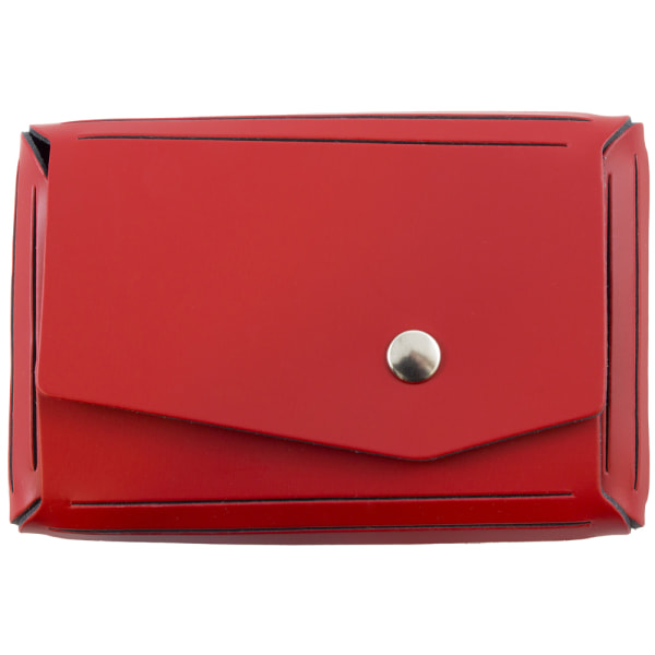 Jam Paper Leather Business Card Case, Angular Flap, 2 1/2" X 4" X 3/4", Red