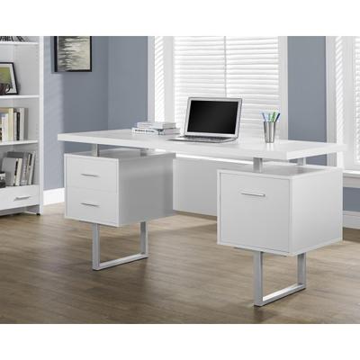 Monarch Specialties Retro-Style 60"w Computer Desk, White
